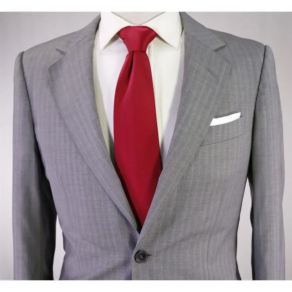 Gucci Tom Ford Era Light Gray Striped 2-Btn Wool Suit 36R